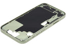 Chasis medio iPhone 17 (A3280/A3281) Sage usado, con puerto de carga USB-C y pequeñas piezas.