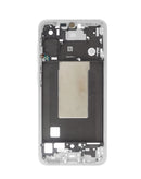 Carcasa central gris claro para Samsung Galaxy A56 5G (A566/2025), pieza de reparación original.