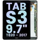 Pantalla LCD negra con marco para Samsung Galaxy Tab S3 9.7 T820 2017, repuesto Service Pack.