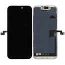Pantalla OLED usada para iPhone 16 Pro Max, con cable flex de sensor de luz, ideal para reparación de display.