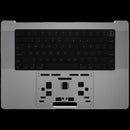 Top case original plateado para MacBook Pro 16 A2780 con batería y teclado ANSI US.