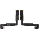 Cable FPC de reparación para cámara frontal de iPhone 17 Pro, con componentes electrónicos y puntos de soldadura.