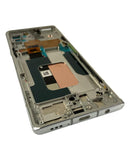 Pantalla OLED con marco para LG Velvet 5G UW Verizon, refurbished, plateado, ideal para cambio de pantalla rota.