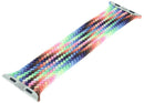 Correa trenzada Solo Loop Pride Edition para Apple Watch, con diseño multicolor vibrante, fabricada en hilo de poliéster elástico.