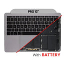 Tapa superior Space Gray usada para MacBook Pro 13" A1989 (2018-2019) con teclado ISO UK y trackpad.