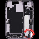 Mid-frame housing lavanda para iPhone 17 con puerto de carga y piezas pequeñas, repuesto OEM usado.