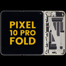 Pantalla OLED interna refurbished Google Pixel 10 Pro Fold Jade con marco, lista para reparación de display.