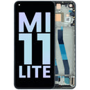 Pantalla OLED negra original para Xiaomi Mi 11 Lite con marco, lista para reparación y repuesto.