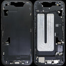 Chasis medio negro usado para iPhone 16e (A3212) con puerto de carga y pequeñas partes, versión US.
