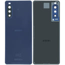 Tapa trasera de vidrio original Sony Xperia 10 II azul, repuesto para reparación, con acabado brillante.