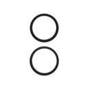 Aro de bezel de cámara trasera negro para iPhone 16 Plus (A3081, A3084), pack de 2 piezas.