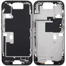 Chasis medio negro titanio para iPhone 16 Pro, con botones de encendido y volumen. Repuesto de alta calidad.