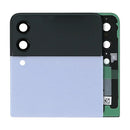 Pantalla exterior OLED Samsung Galaxy Z Flip 3 5G azul, repuesto OEM usado (Grado B/C) para reparación de display.