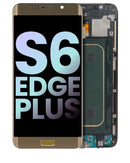 Pantalla LCD dorada brillante con marco para Samsung Galaxy S6 Edge Plus SM-G928V, pieza de reparación.