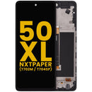 Pantalla completa refurbished con marco para TCL 50 XL NxtPaper 5G (T702M), lista para repuesto y reparación.