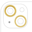Aro de cámara trasera amarillo para iPhone 14 / 14 Plus, repuesto para reparación, 2 piezas.