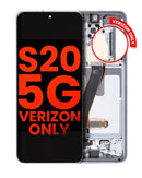 Pantalla OLED con marco para Samsung Galaxy S20 5G (Marco solo Verizon 5G UW) (Blanco Nube)