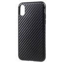 Estuche iPhone X & XS Estilo Fibra de Carbono. Negro