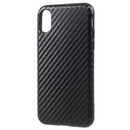 Estuche iPhone X & XS Estilo Fibra de Carbono. Negro