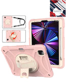 Protege tu iPad Air 4 / Air 5 / Pro 11 con estilo en Quetzaltenango con esta funda heavy duty ajustable a mano con correa de hombro en color rosa.