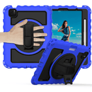 Funda de silicona 360 con correa de mano color azul para iPad en Quetzaltenango.
