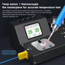 Probador de temperatura AIXUN DT02 azul con pantalla LCD, ideal para calibración y soldadura.