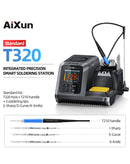 Estación de soldadura inteligente AiXun T320 con mango T210 y 3 puntas, ideal para soldadura de precisión.