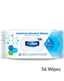 Toallitas antivirales y de alcohol grandes (56 toallitas)