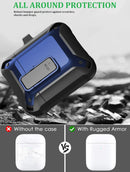 Protector resistente para AirPods 4ta generación en color negro y azul en Quetzaltenango.