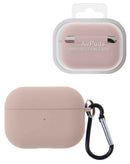 Funda de silicona rosa pastel para AirPods Pro (1ª/2ª Gen) de SlowBack, protección elegante.