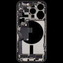 Encuentra la carcasa media con puerto de carga flex y piezas pequeñas para iPhone 15 Pro en Xela.
