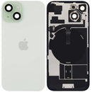 Tapa trasera verde original iPhone 15 con MagSafe, NFC y flex de flash A2846.