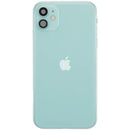 Tapa trasera verde OEM Grado C para iPhone 11 (A2111, A2221, A2223) con puerto de carga y piezas pequeñas.