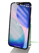 iPhone 13 Pro azul seminuevo, 128GB, libre de fábrica, certificado, con pantalla encendida y cámara triple.