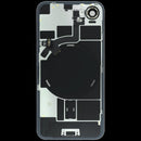 Tapa trasera original OEM blanca para iPhone 17e con MagSafe, NFC y flex de flash para reparación.
