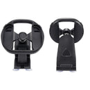 Volante de carreras negro para Nintendo Switch, con base y ranuras para dos Joy-Con, mejorando la experiencia de juego.