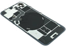 Tapa trasera original OEM blanca para iPhone 17e con MagSafe, NFC y flex de flash para reparación.
