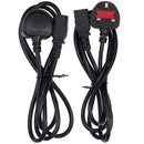 Cable de poder AC C13 UK negro para Xbox Series, PS3, computadores, monitores e impresoras.