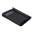 Organizador de herramientas Wiha de lona plegable con cierre de velcro, ideal para piezas de precisión.
