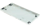 Tapa trasera original Huawei P8 plateada, repuesto para reparación, con detalles de cámara y logo.