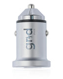 Encuentra en Xela Quetzaltenango el Cargador de auto Grid Shock 22W con 2 puertos USB-A/USB-C en plateado.