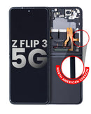 Pantalla OLED para Samsung Galaxy Z Flip 3 5G con marco (Phantom Black)