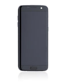 Pantalla Samsung Galaxy S7 Edge usada, OEM pull, Grade A, con marco Negro Onyx para reparación.