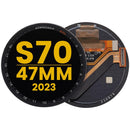 Pantalla OLED negra de repuesto para Garmin Approach S70 47mm, nítida y lista para instalación.