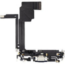 Puerto de carga azul titanio con cable flex para iPhone 15 Pro Max A2849, usado.