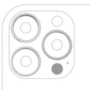 Anillo bisel protector de cámara trasera plateado para iPhone 13 Pro/Max, repuesto para reparación.