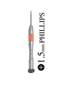 Destornillador Phillips multifuncional 1.5 x 25MM con mango acolchado y cable flex para reparación de pantallas.