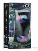 Altavoz Bluetooth de 10W con radio FM en color negro, ideal para comprar en Quetzaltenango.