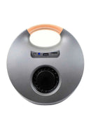 Parlante portátil Bluetooth Bytech negro de tejido, 5W, con radio FM y asa de transporte.