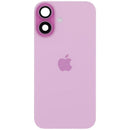Tapa trasera rosa OEM iPhone 16 con MagSafe, NFC y flex de flash para reparación.